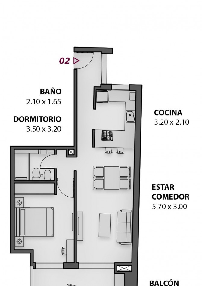 Alquiler | 1 Dormitorio con balcon al frente | Ov Lagos 1269