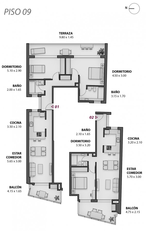 Venta | Departamento 2 Dormitorios con balcon | Ov. Lagos 1269